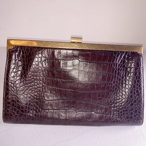 Ralph Lauren Clutch Chocolate Brown/Snakeskin look